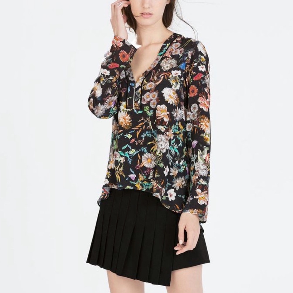 Zara Printed Floral Blouse